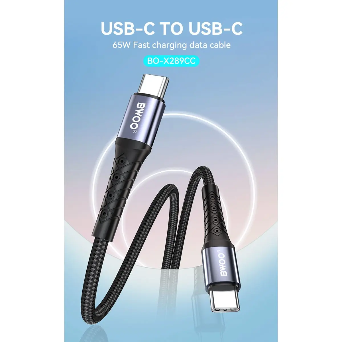 BWOO USB C to C Cable 1M Braided 60 W - view 7